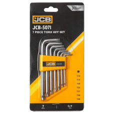 Ключи Г-образные TORX, набор 7пр. (Т10, Т15, Т20, Т25, Т27, Т30, Т40) JCB-5071
