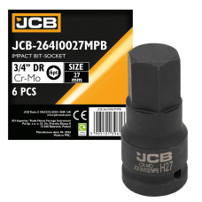 Головка-бита ударная 6-гранная 3/4 , 27мм JCB-26410027MPB
