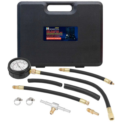 Манометр для измерения давления топлива в комплекте с переходниками Sigmatool-946G08