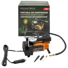 Компрессор автомобильный поршневой одноцилиндровый с аналоговым манометром (12В, 10А, 30л/мин, 7бар) в комплекте с переносной сумкой RF-580
