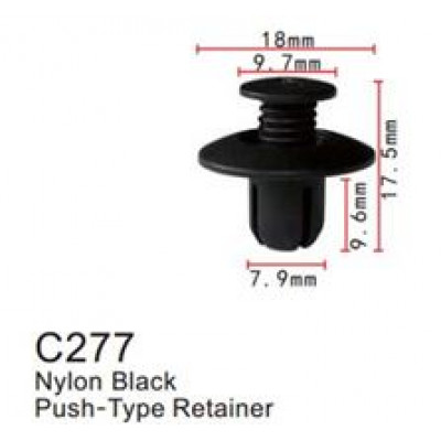 Клипса для крепления внутренней обшивки а/м Мазда/ Мерседес/ Митсубиси пластиковая  C0277(Mazda/Mersedes/Mitsubishi)