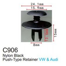 Клипса для крепления внутренней обшивки а/м БМВ пластиковая  C0906(BMW)