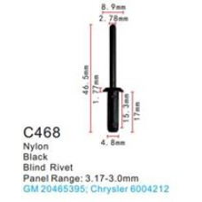 Клипса для крепления внутренней обшивки а/м Крайслер пластиковая  C0468(Chrysler)
