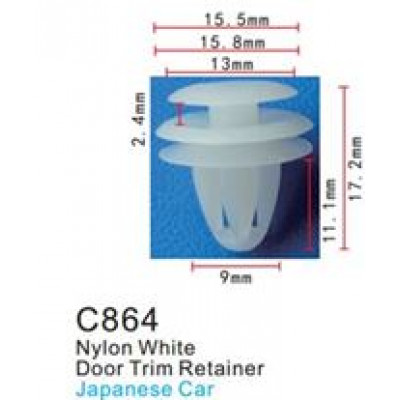 Клипса для крепления внутренней обшивки а/м универсальная пластиковая  C0864(universal)
