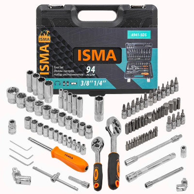 Набор инструментов 94 пр. 1/4  3/8   ISMA-4941-5DS