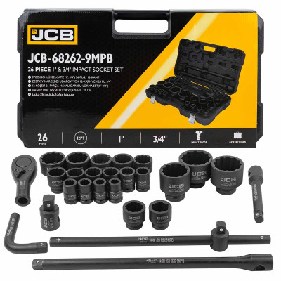 Набор инструментов ударных 26пр, 3/4  , 1   JCB-68262-9MPB