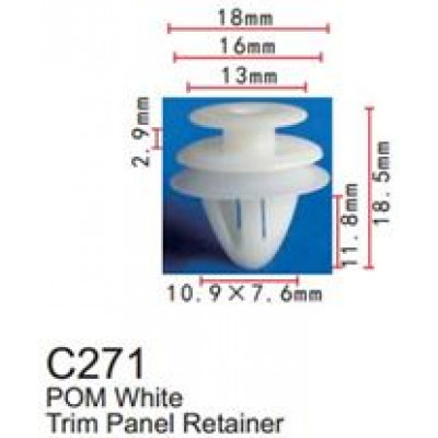 Клипса для крепления внутренней обшивки а/м Ситроен/ Субару/ Сузуки пластиковая  C0271(Citroen/Subaru/Suzuki)