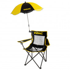 Кресло складное для кемпинга с вентиляционной сеткой+зонтик(подлокотники,подстаканник,сиденье 40х45см,каркас-стальная труба,сумка,нагрузк