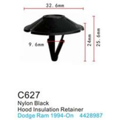 Клипса для крепления внутренней обшивки а/м Крайслер пластиковая  C0627(Chrysler)