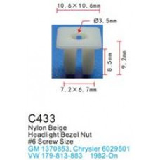 Клипса для крепления внутренней обшивки а/м Фиат/ Фольксваген/ Форд пластиковая  C0433(Fiat/VW/Ford)