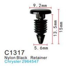 Клипса для крепления внутренней обшивки а/м Крайслер пластиковая  C1317(Chrysler)