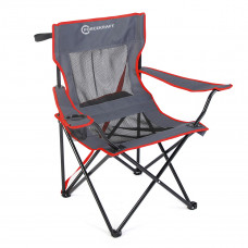 Кресло складное для кемпинга с вентиляционной сеткой(подлокотники,подстаканник,сиденье 40х45см,каркас-стальная труба,сумка, макс.нагрузка 1