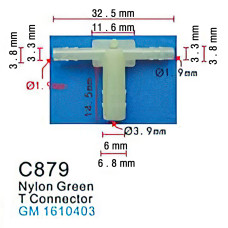 Клипса для крепления внутренней обшивки а/м GM пластиковая  C0879( GM )