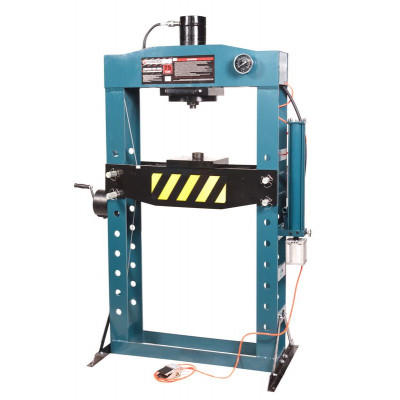 Пресс гидравлический с манометром напольный 75т, ручной/пневмо привод (раб. высота:0-900мм, раб. ширина:800мм, раб. стол:270х800мм,ход штока:240мм)