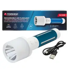 Фонарь ручной аккумуляторный (бел.LED 3Вт,желт.SMD 1Вт,красн.SMD 0.5Вт, 5 режимов работы, аккум. 1200мАч, 120Лм, время работы 3-4ч, время зар. 4-5ч) F-EL1030