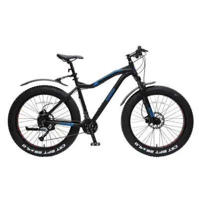 Велосипед Фэтбайк Riot-x(рамаAl 6061,колесо26  ,пер/зад покр.4  , 27скоростей Shimano Acera,вилка RST Guid,тормозаTektro,седло Velo,рост до175см,черны FB26002(457)